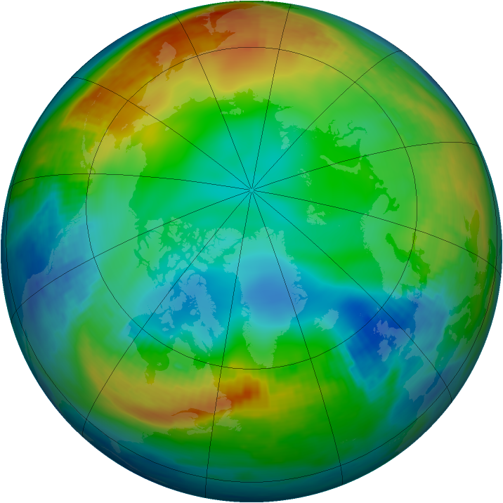 Arctic ozone map for 17 December 1985